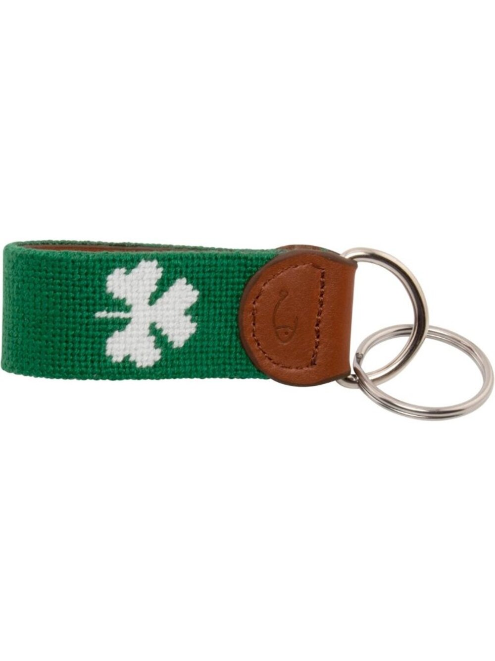 Hand-Stitched Leather Needlepoint Key Fob | Stylish Key Chain Accessory - Picture 3 of 7